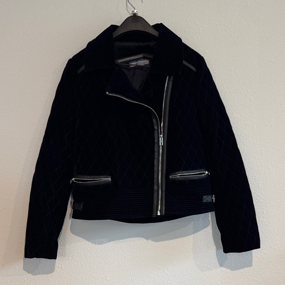 Bagatelle Navy Quilted Bomber Jacket